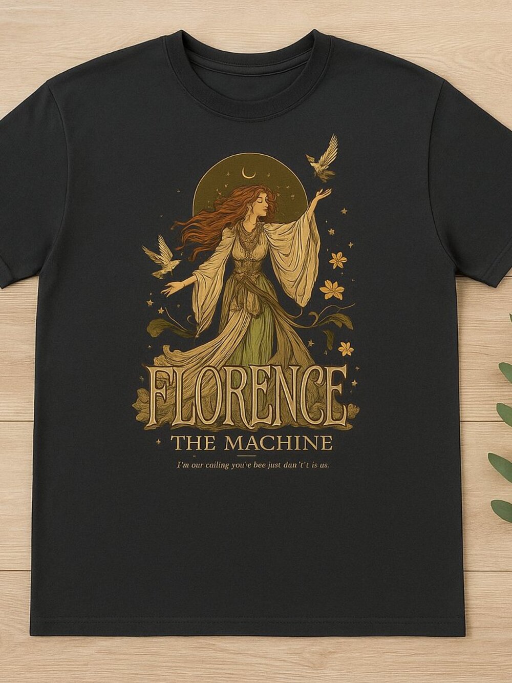 Florence The Machine Vintage Gothic Graphic Tee | Mystical Boho Black T-Shirt